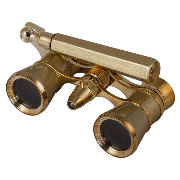 Levenhuk Broadway 325N Opera Glasses (Gold Lorgnette with LED Light)