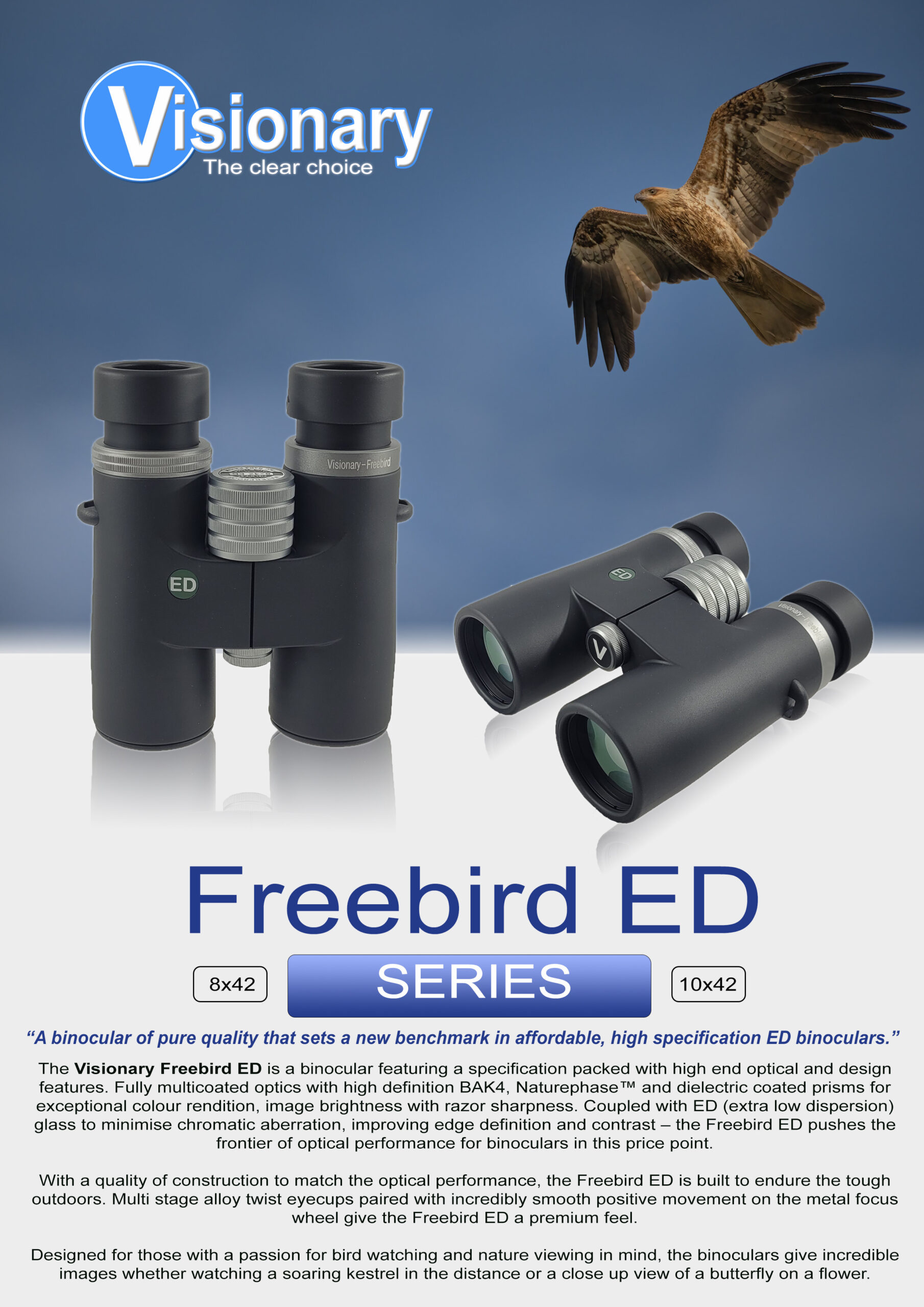 Visionary Freebird ED 8x42 Binoculars - Image 8